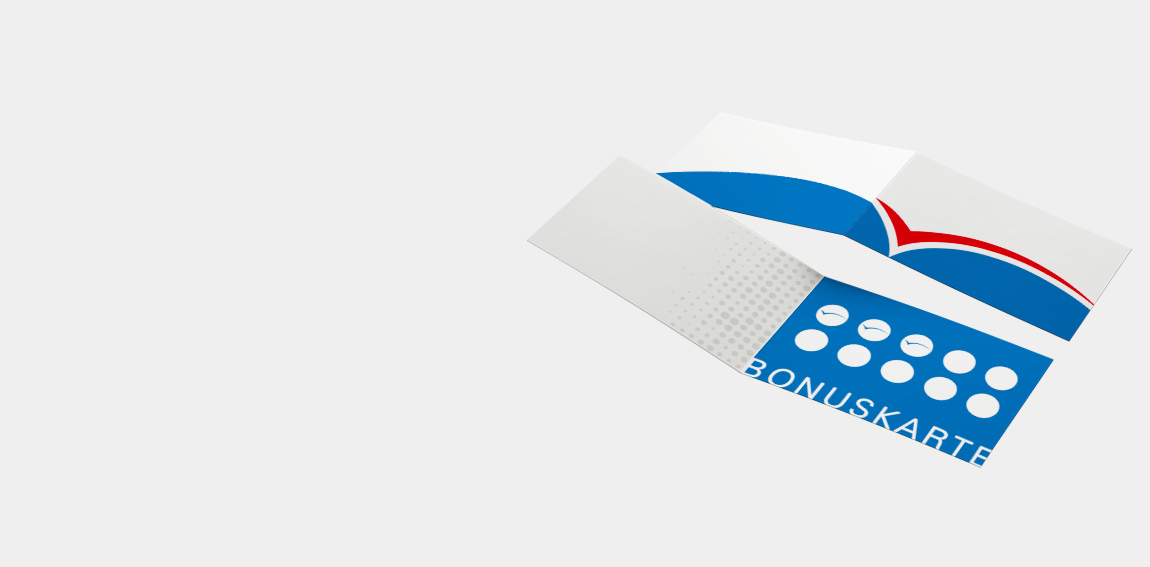 Bonus- und Stempelkarten Querformat drucken – geöffnete Ansicht mit Stempelfeldern